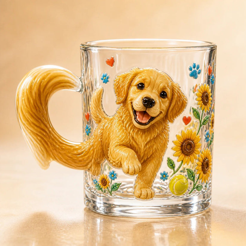 🐾 Whimsical 3D Animal Sculpted Glass Mug Collection | 12oz Premium Clear Glass with Raised Animal Figures, Character-Specific Details & Playful Sculptural Accents ✨