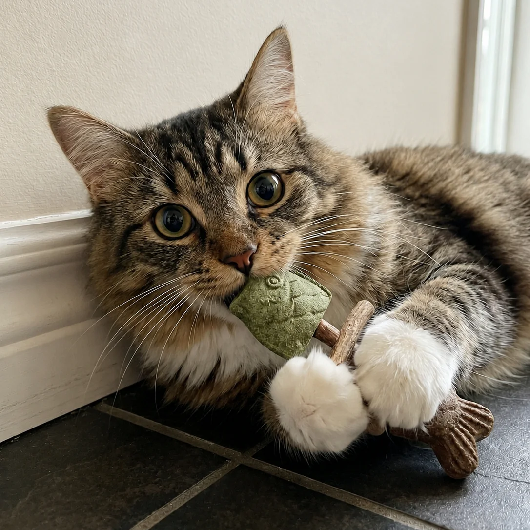 🦷🐱Natural Silvervine Dental Chew Toy for Cats-Let Your Cat Brush Their Own Teeth!