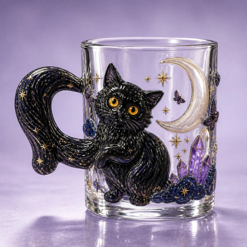 🐾 Whimsical 3D Animal Sculpted Glass Mug Collection | 12oz Premium Clear Glass with Raised Animal Figures, Character-Specific Details & Playful Sculptural Accents ✨