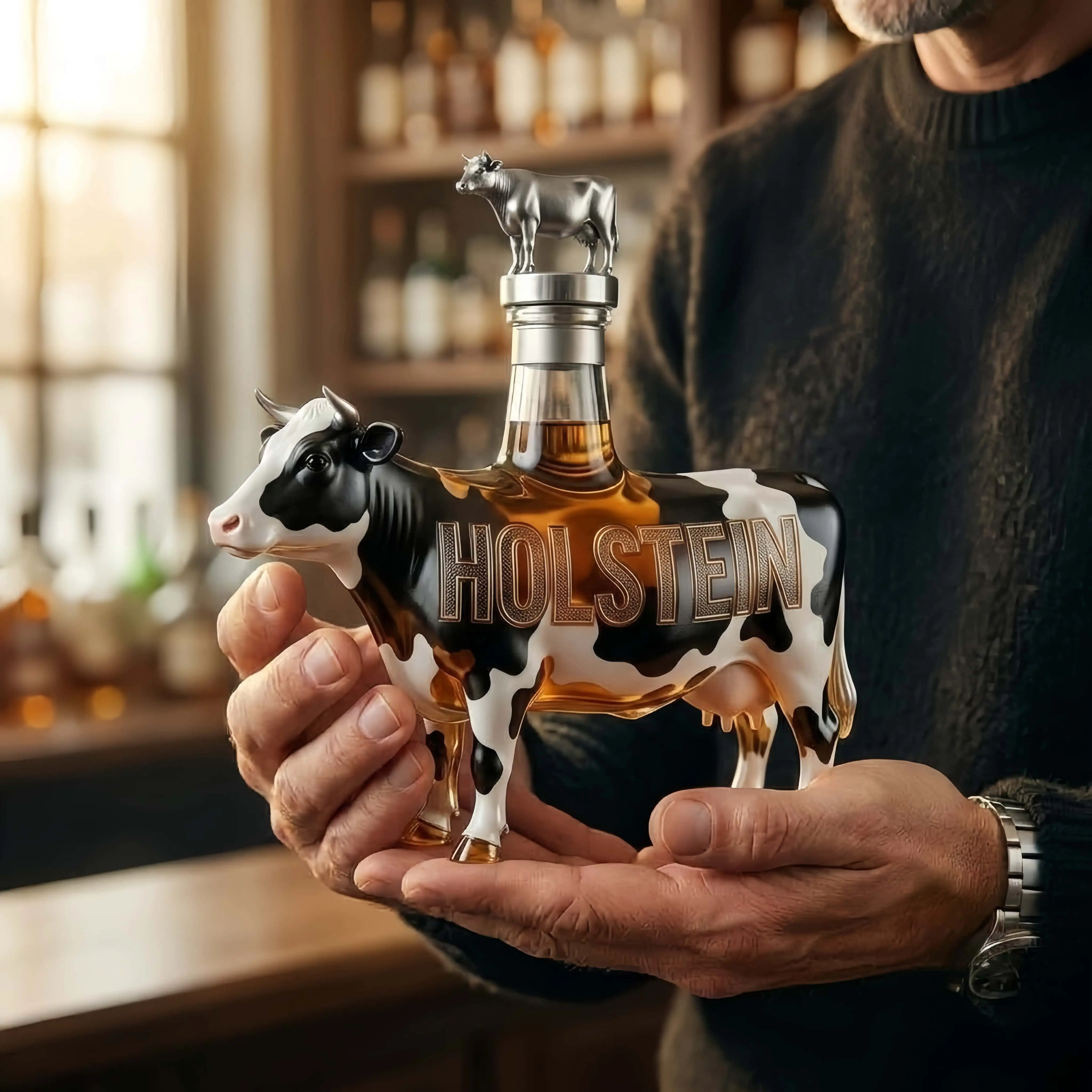 Holstein Cow-Shaped Decanter Set