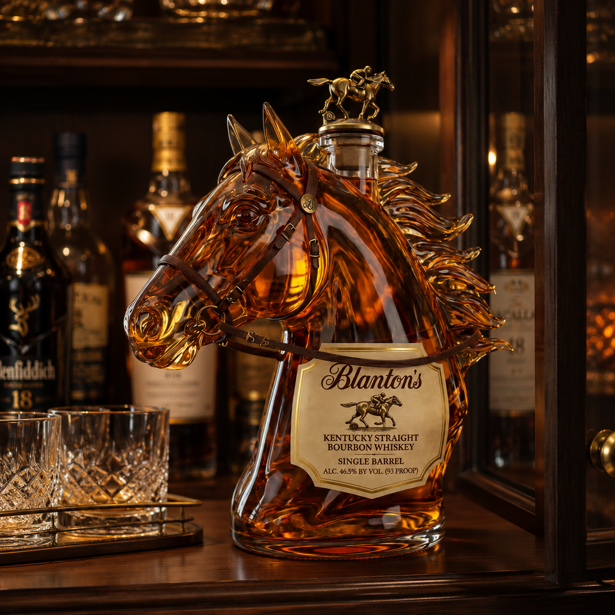 Premium Horse Head Whiskey Bottle