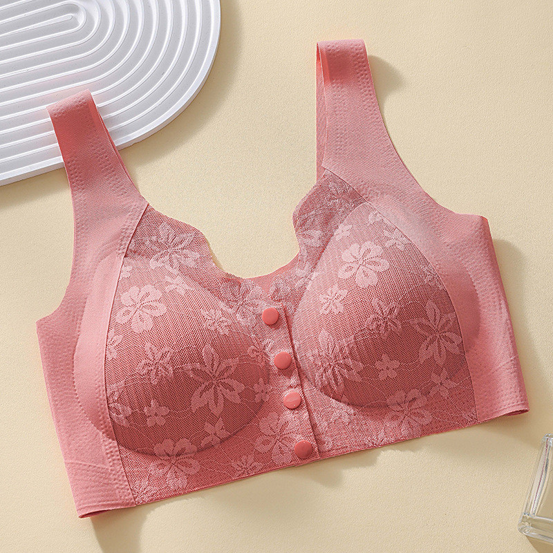 Ice Silk Seamless Front Button Bra