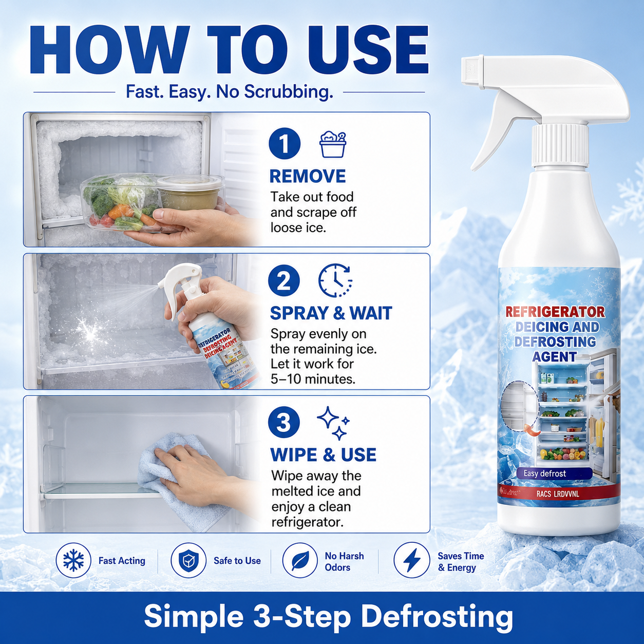 🔥🧊Defrosting Spray for Fridge Freezer