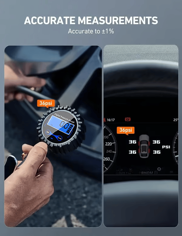 🏎️ Digital Tire Inflator with Pressure Gauge