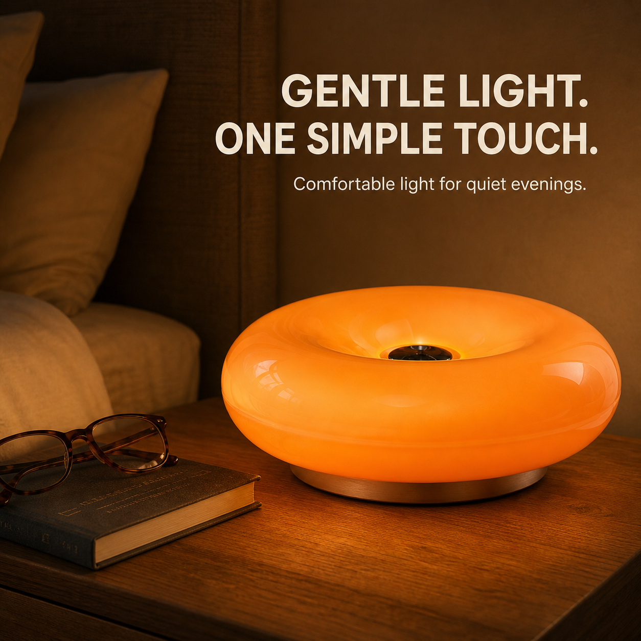 Tap Touch Stained Glass Ambient Lamp | 3 Tone Soft LED Night Light for Cozy Home Decor