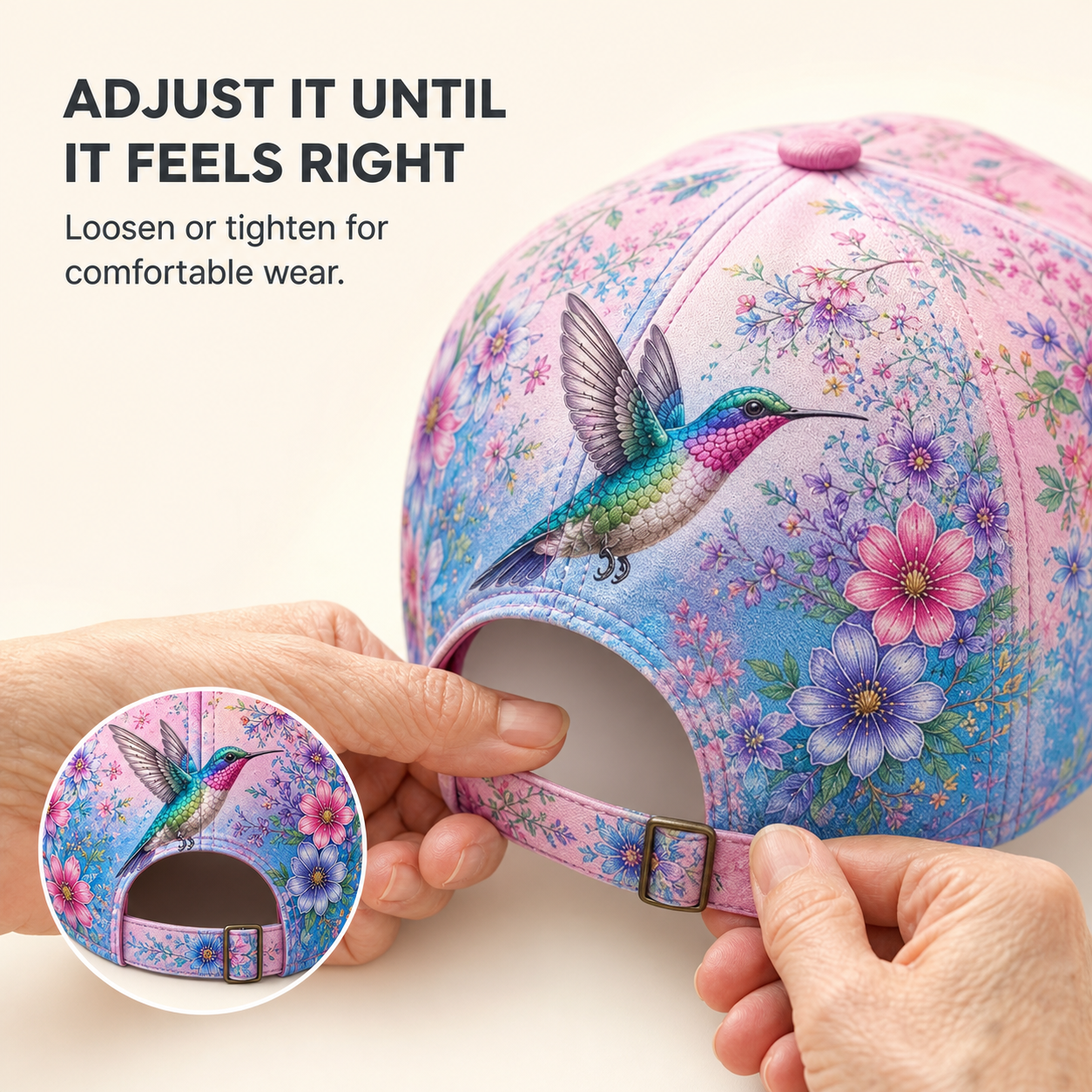 Bloom & Go Adjustable Floral Baseball Cap – Colorful Style for Every Sunny Day