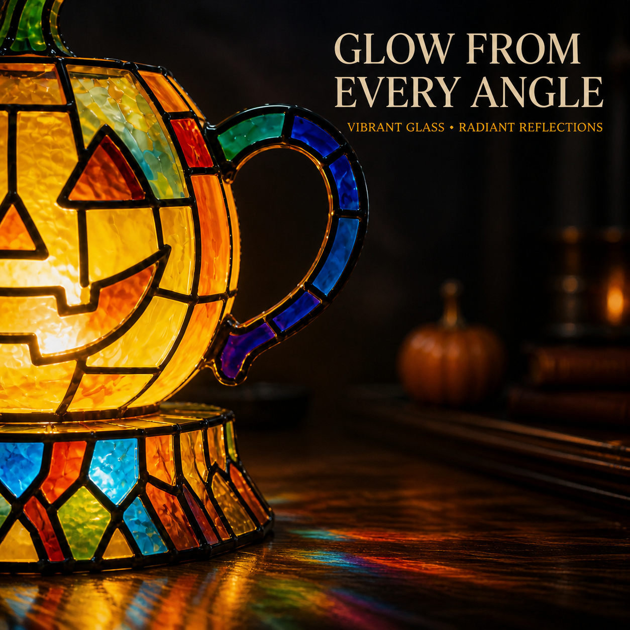 🎃 Halloween Stained Glass Pumpkin Lamp