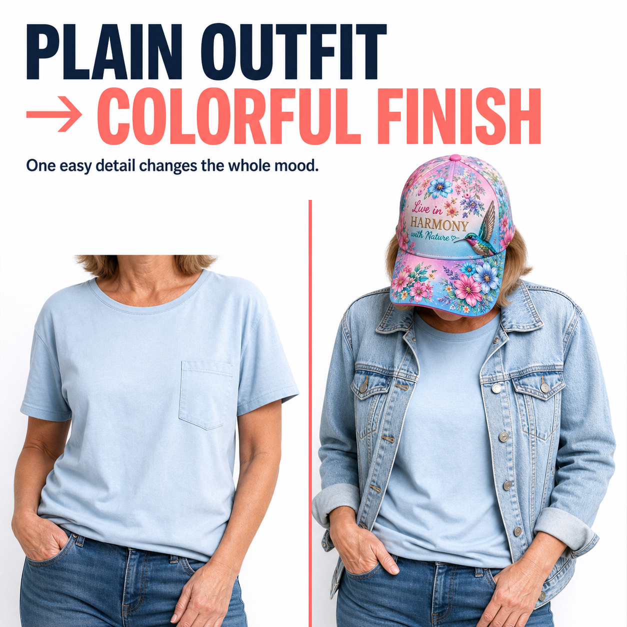 Bloom & Go Adjustable Floral Baseball Cap – Colorful Style for Every Sunny Day