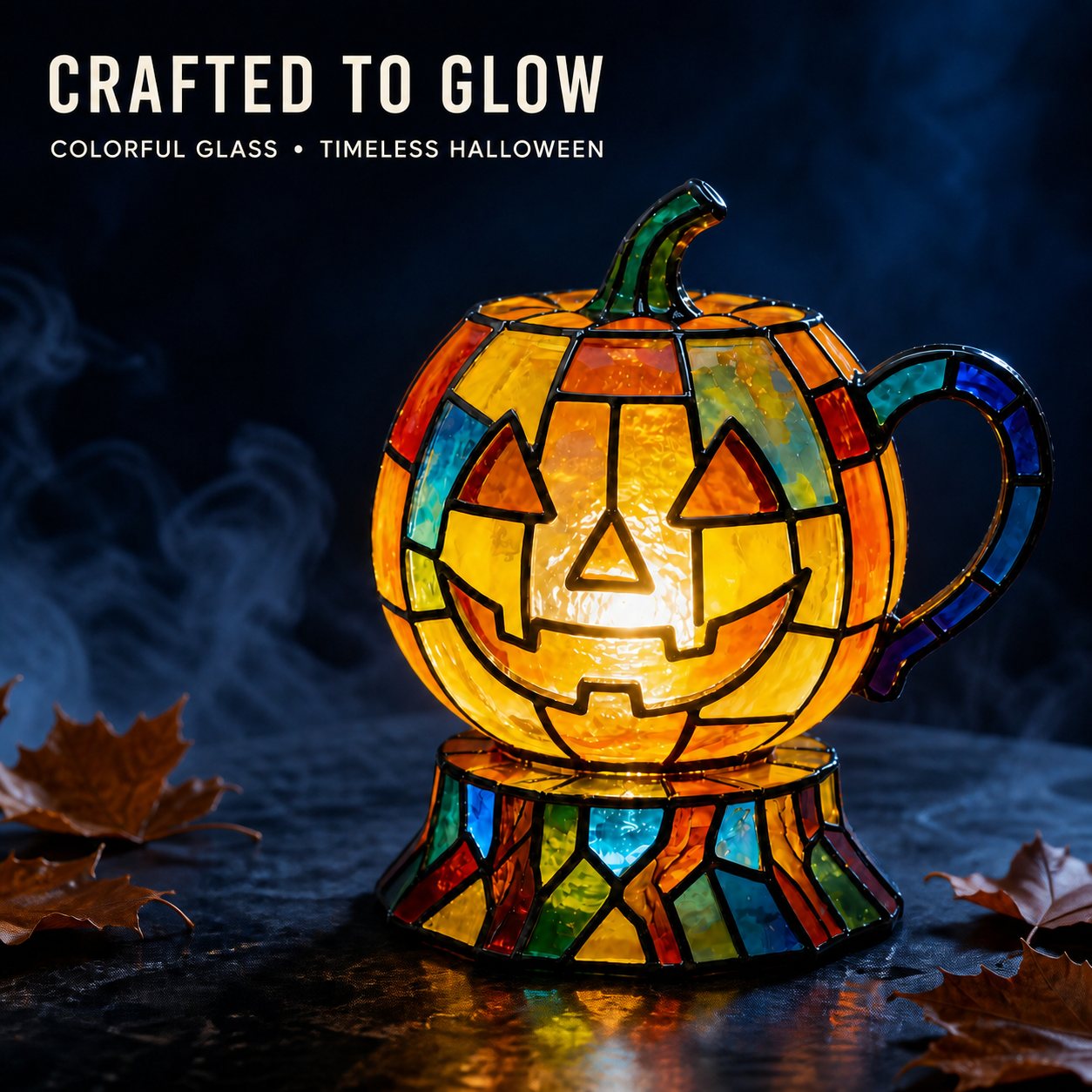 🎃 Halloween Stained Glass Pumpkin Lamp