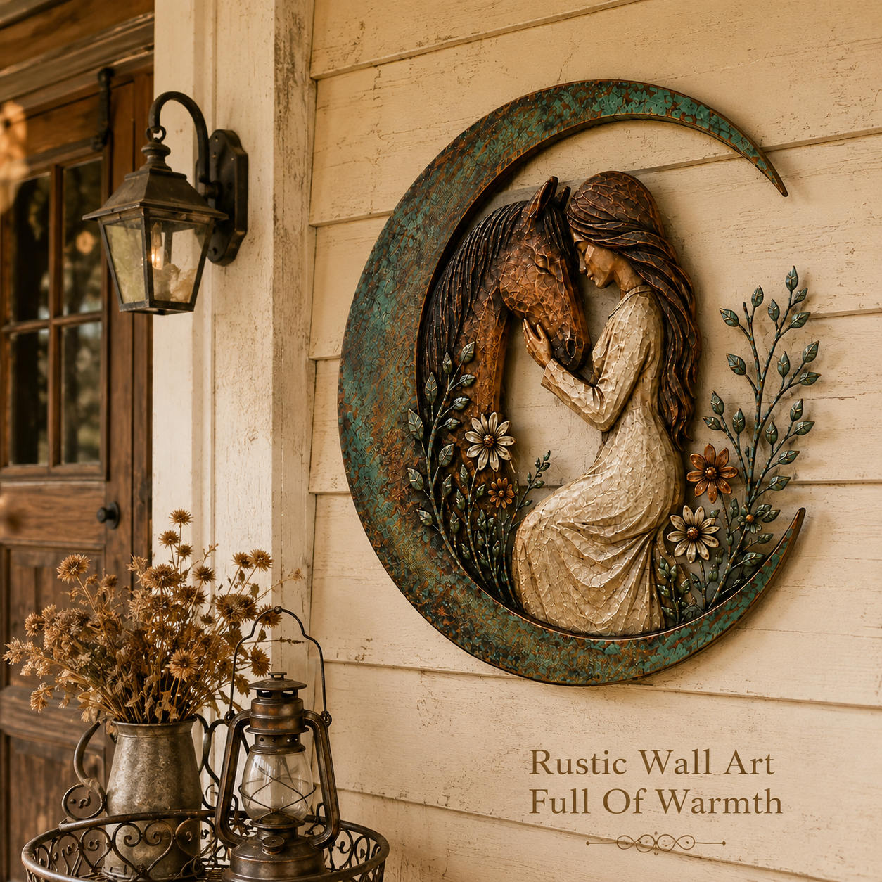 Moonlit Angel & Dog Memorial Wall Plaque