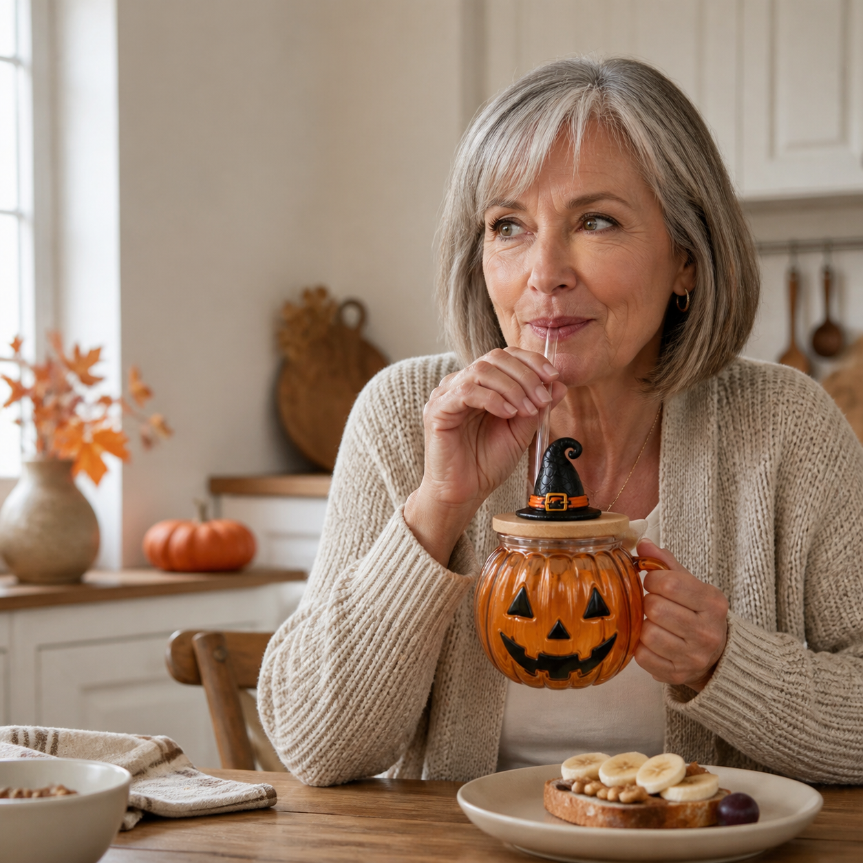 Halloween Character Straw Cup with Witch Hat Lid