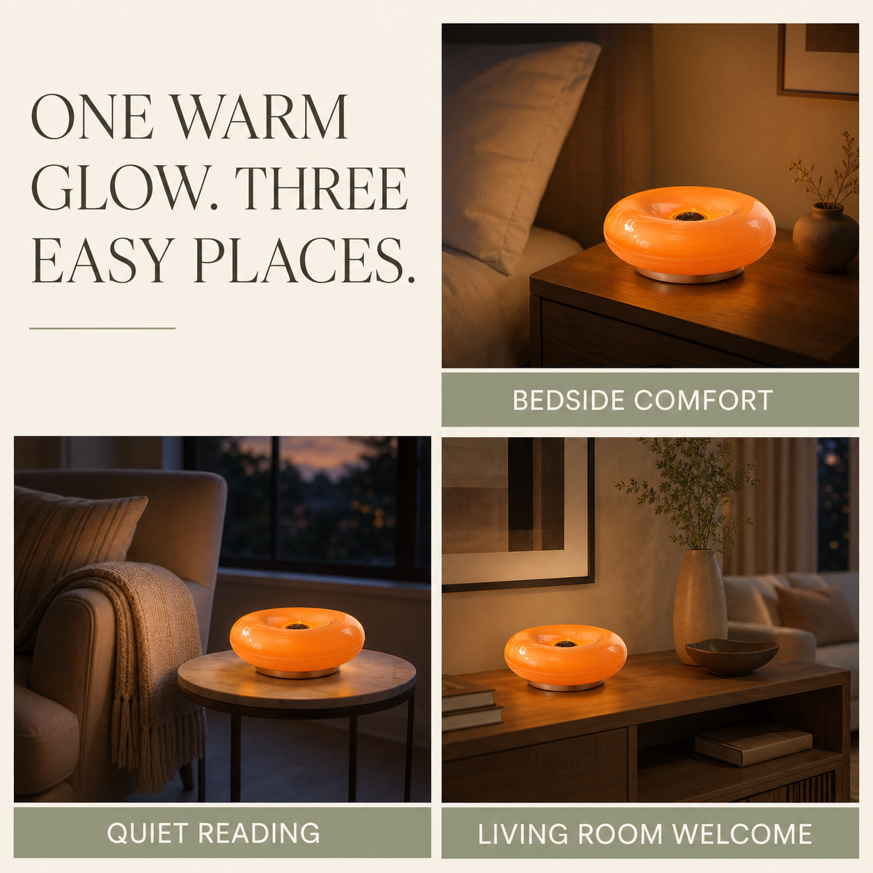 Tap Touch Stained Glass Ambient Lamp | 3 Tone Soft LED Night Light for Cozy Home Decor