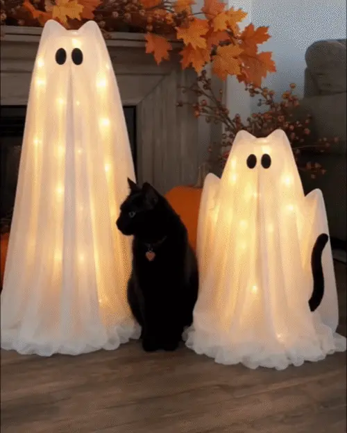 👻 44% OFF | Who Let the Ghost Cats In? – 2-Piece Light-Up Halloween Cat Set 🐾