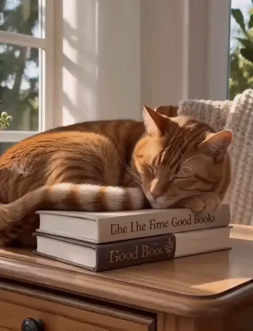 🐱📚 Cozy Book Stack Cat Mug – Whimsical Vintage Coffee Cup for Book & Cat Lovers