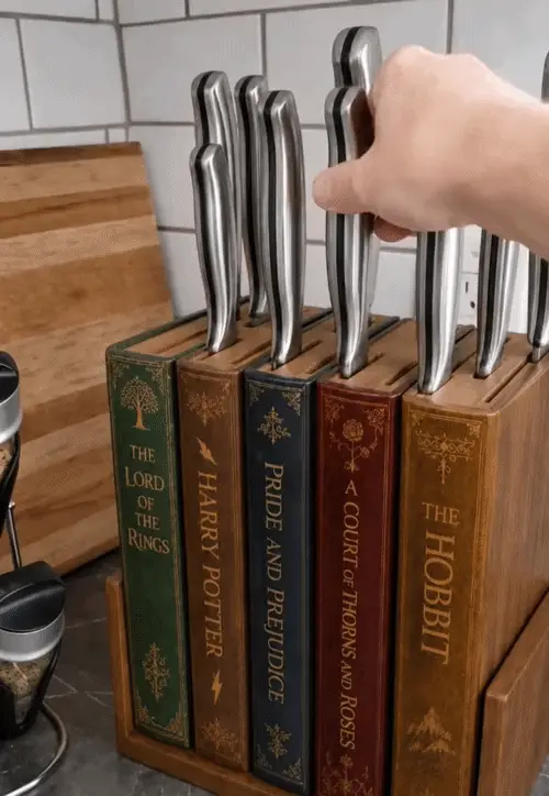 📚Fantasy Book-Shaped Knife Block Organizer🔪✨
