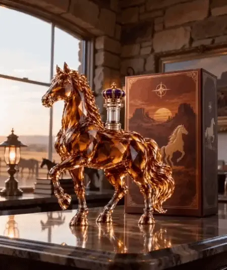 🐎 Amber Glass Stallion Whiskey Decanter 👑