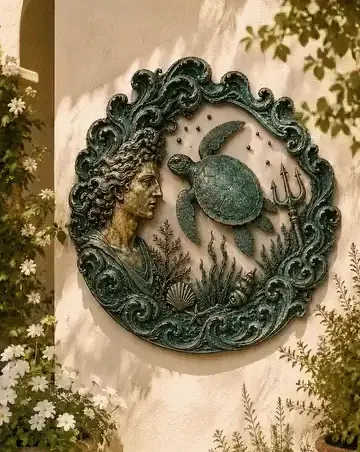 ⏳49% OFF – 🔱 Poseidon Sea Guardian Sculptural Metal Wall Art Collection