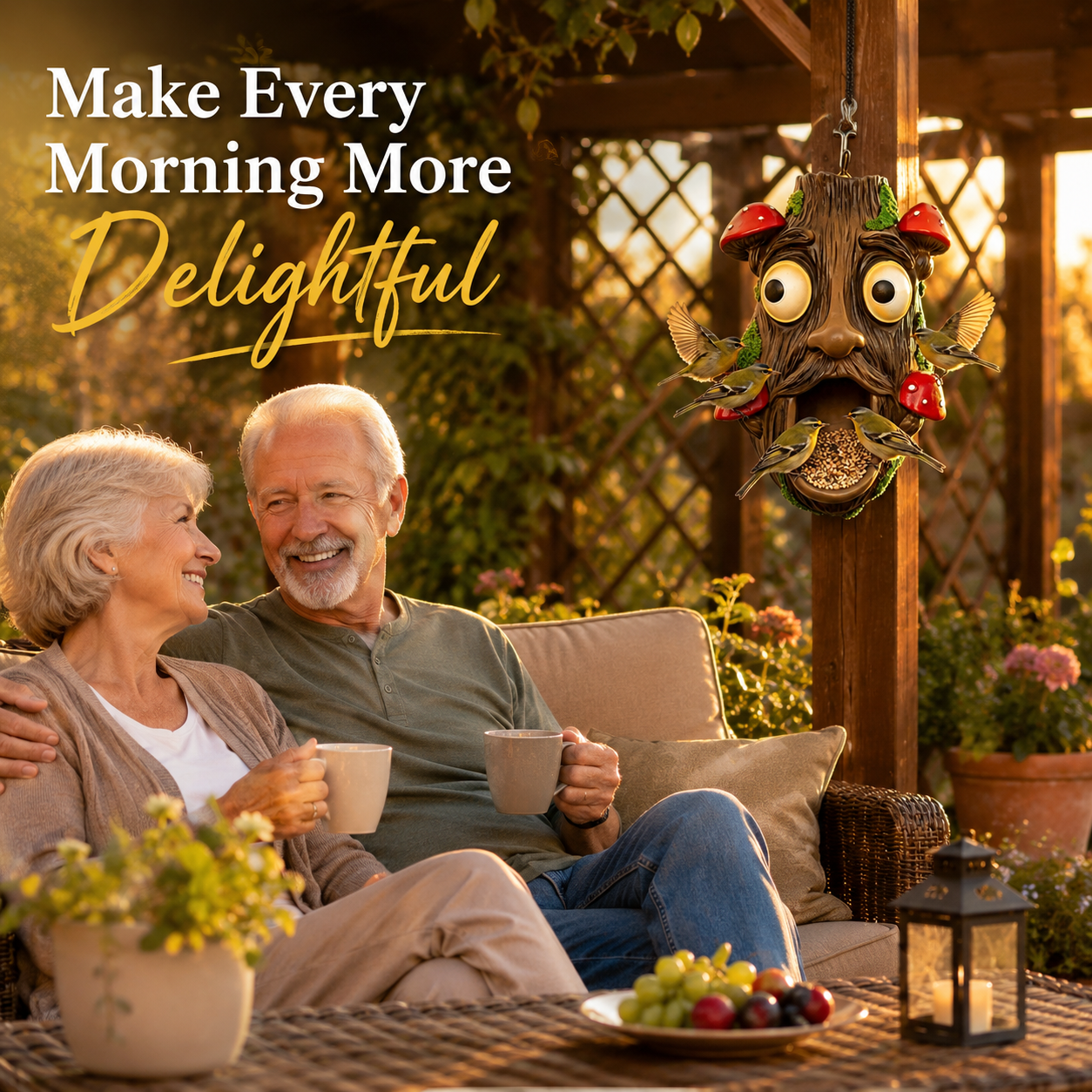 Whimsical Hanging Bird Feeder – Tree Face & Owl Garden Décor Feeder for Backyard Bird Watching