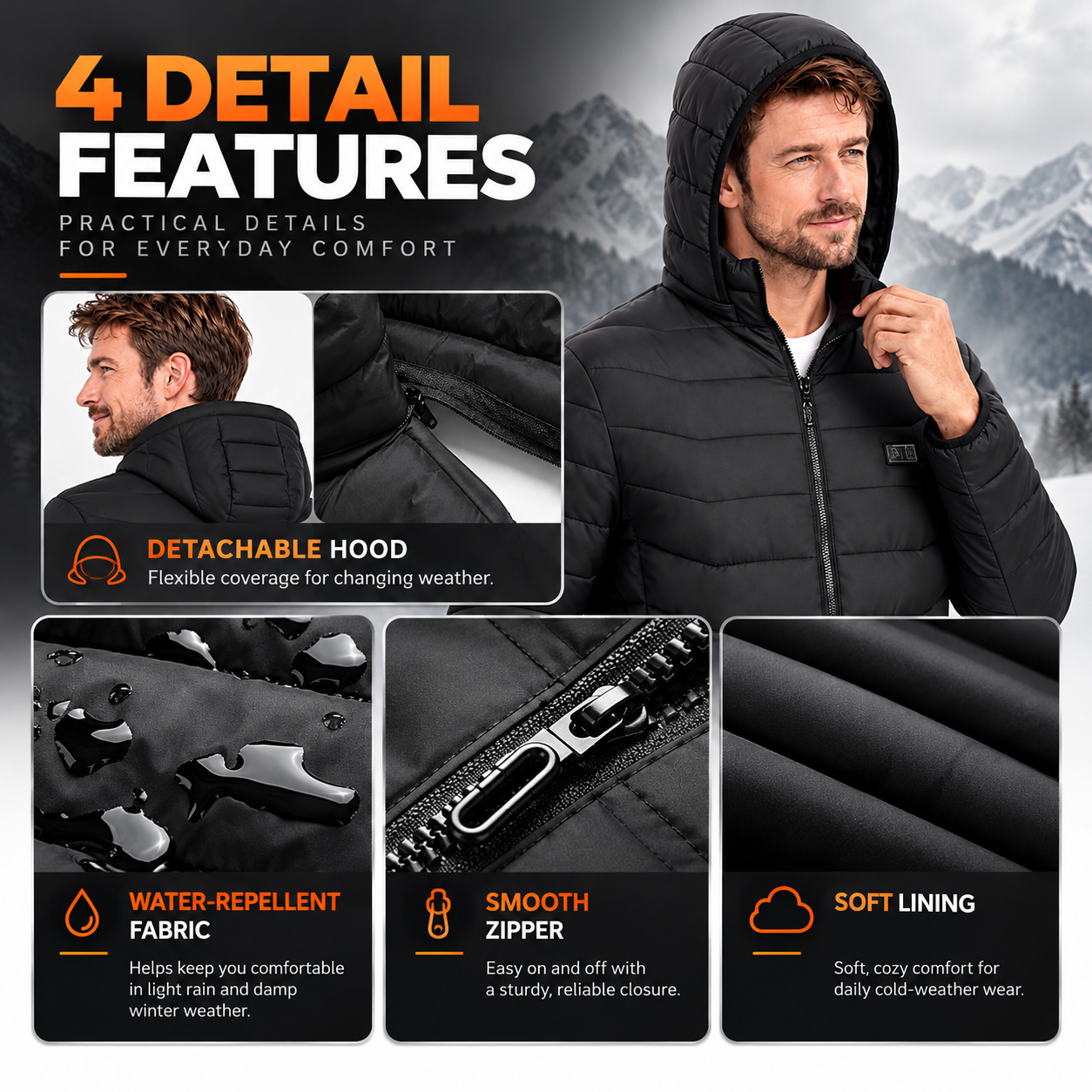 15-Zone Heated Jacket for Men & Women – Dual Controls, 3 Heat Levels