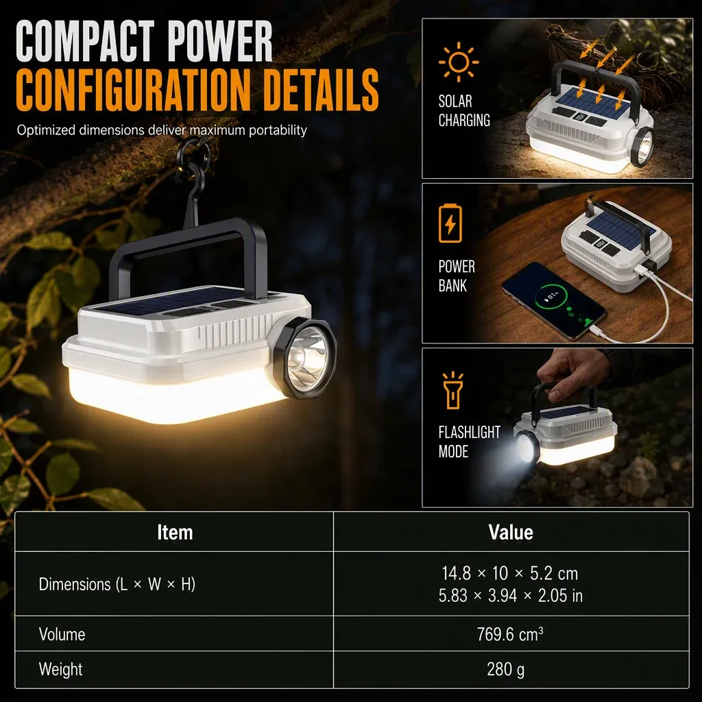 Solar Rechargeable LED Camping Lantern