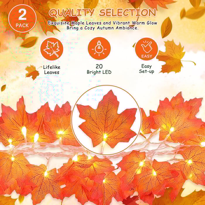 Maple leaf lamp for autumn home decoration
