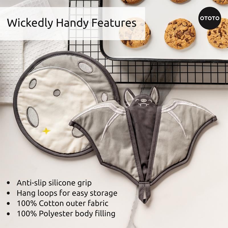 🦇OTOTO Batlicious Oven Mitts & Pot Holders Set