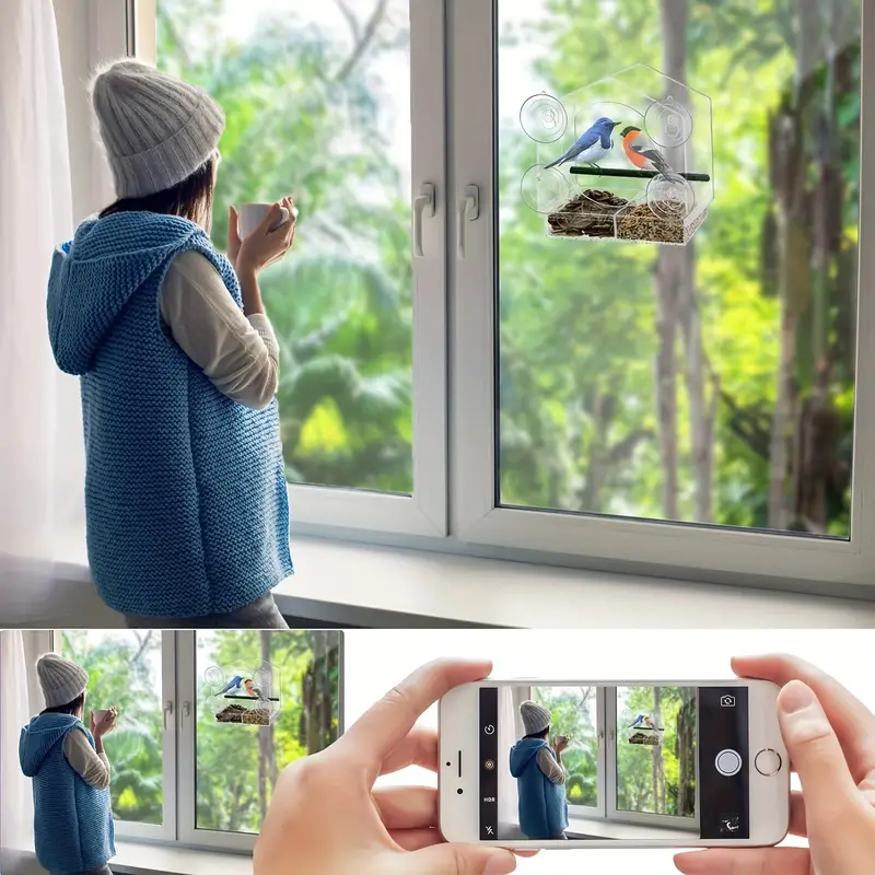 🦜Transparent Acrylic Window Bird Feeder