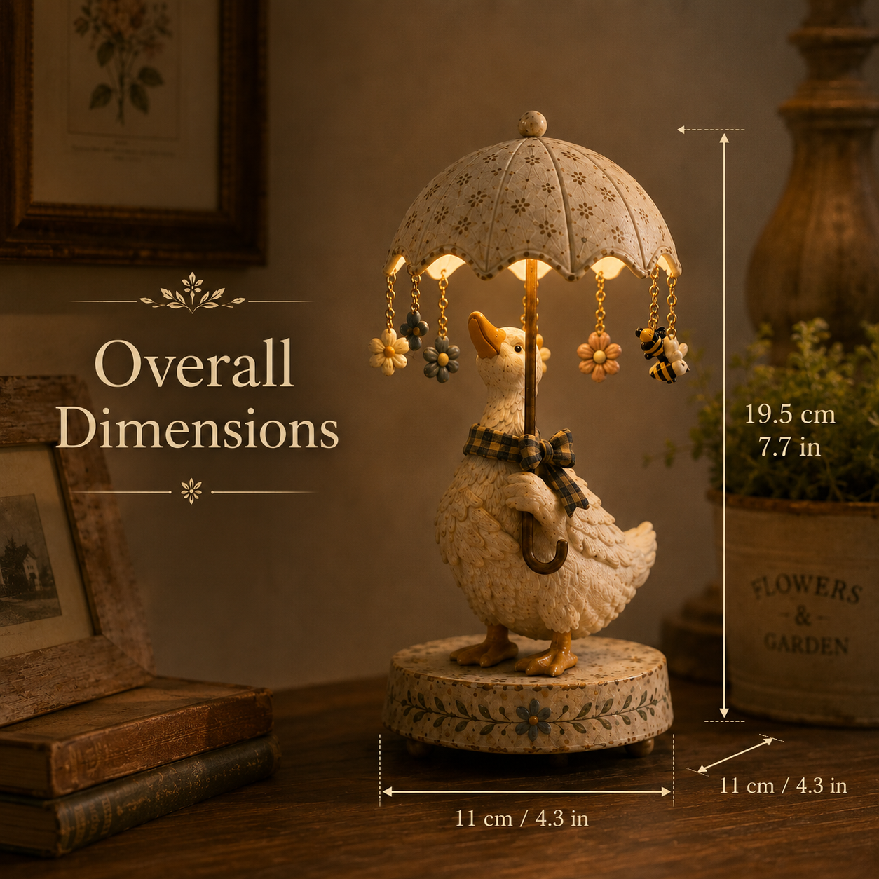🎁Vintage Rotating Umbrella Animal Lamp