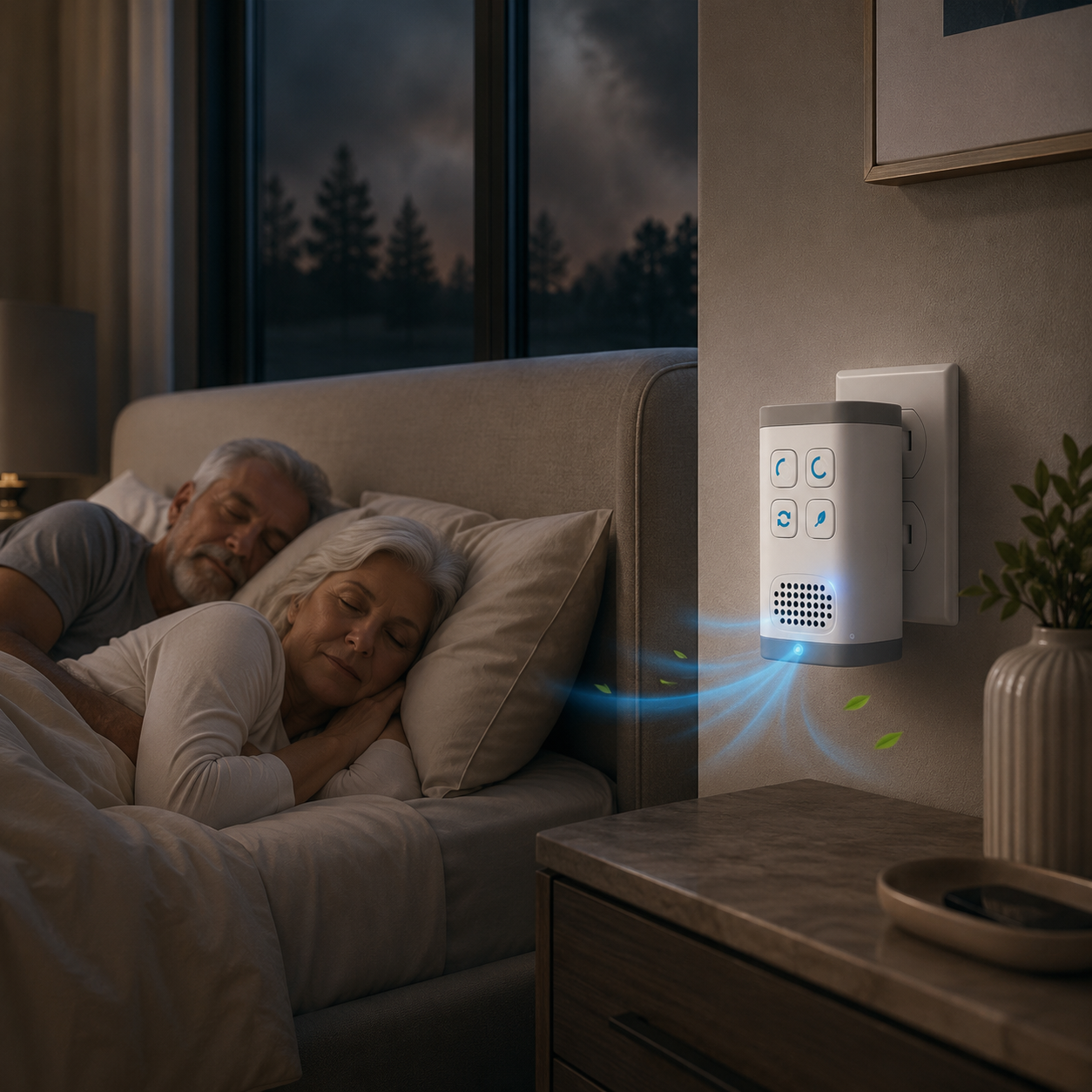 Compact Plug-In Ionic & Ozone Air Purifier, Filter-Free Room Comfort