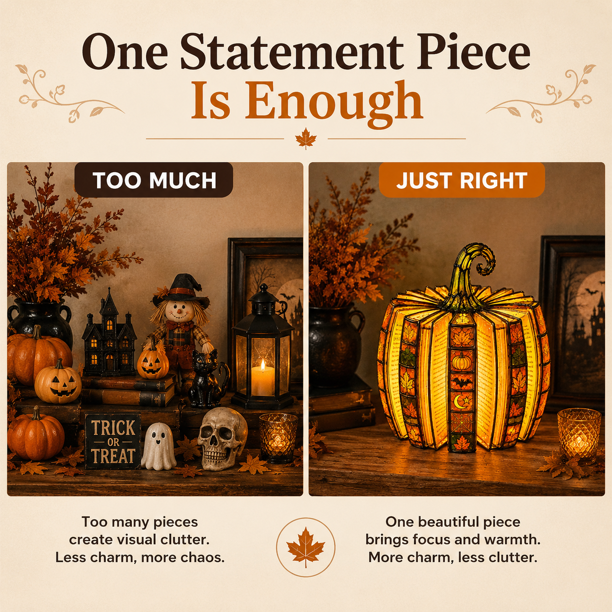 Halloween Pumpkin Book Lamp – A Cozy Fall Glow That Turns Any Corner Into a Seasonal Favorite