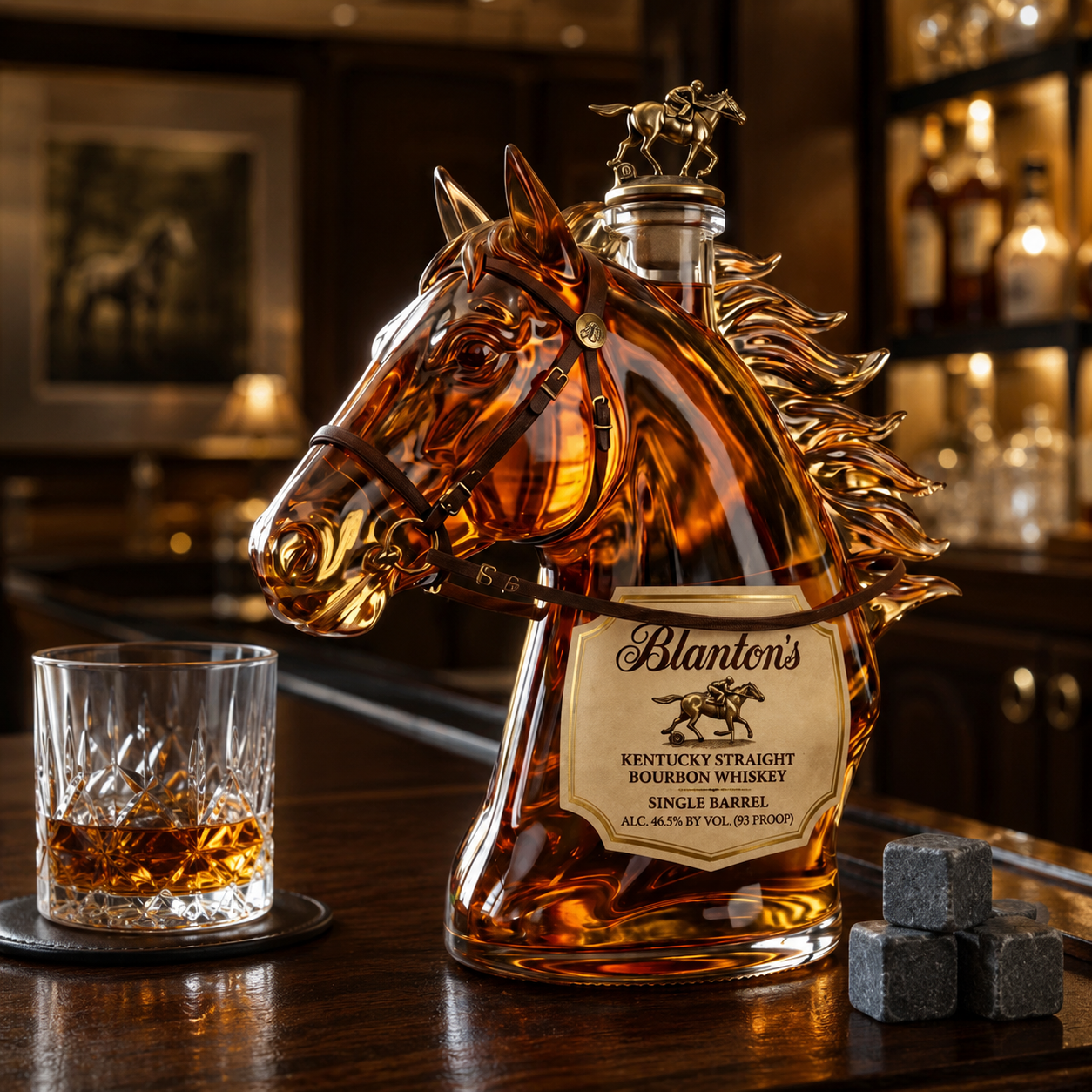 Premium Horse Head Whiskey Bottle