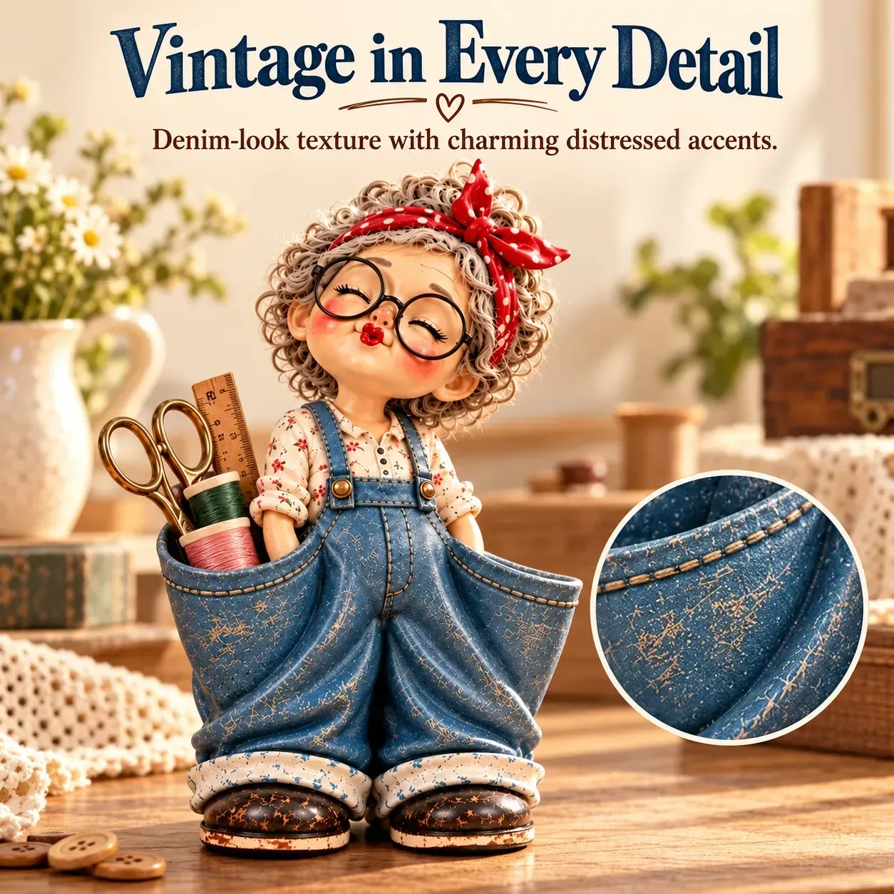 🔥Last Day Sale 49% OFF🏆 Trending Bestseller 💥✨Denim Pocket Girl Desk Organizer