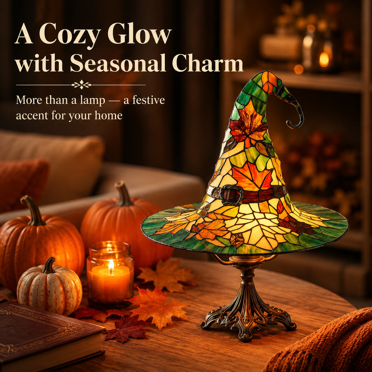 Vintage Witch Hat Table Lamp – A Cozy Magical Glow for Reading Nooks, Bedrooms & Fall Décor