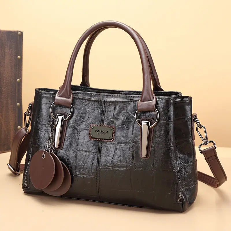 Women’S Stylish Vintage Boston Bag – Spacious Multi-Layer Handbag