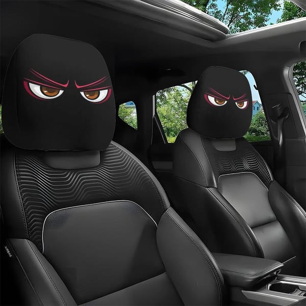 🚗Funny Cartoon Car Headrest Covers – 2PCS Universal Fit