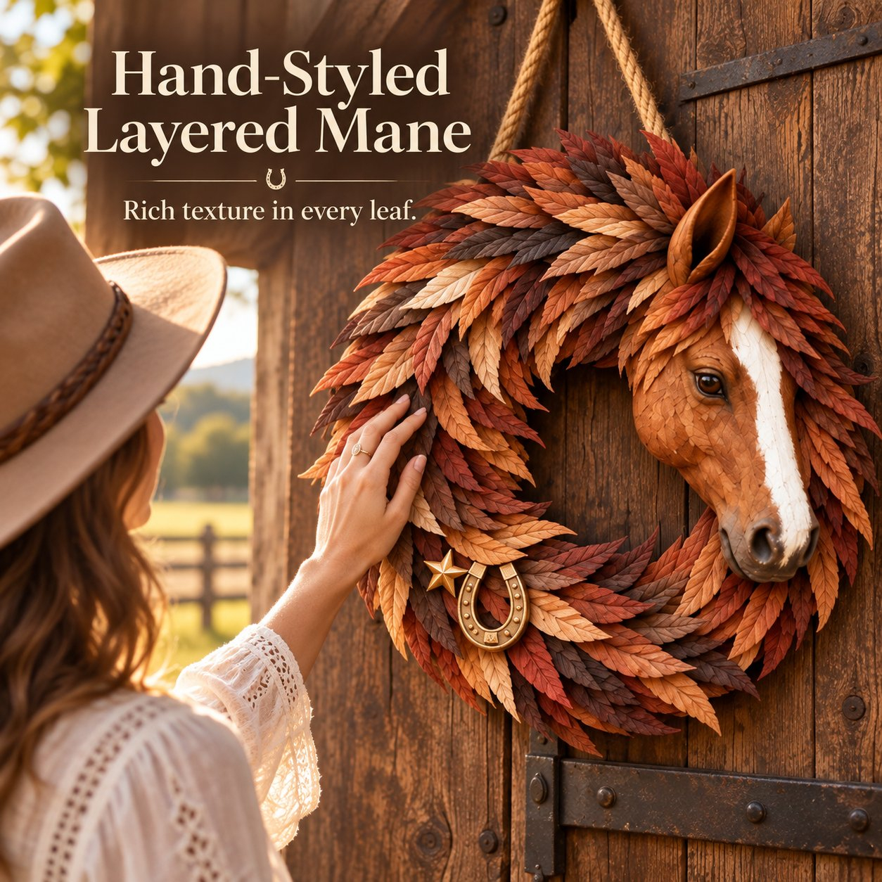 🐴🤎Rustic Horse Head Wreath – Western Farmhouse Wall & Door Decor