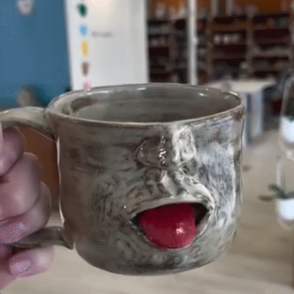 Fun Face-shaped Ceramic Mug