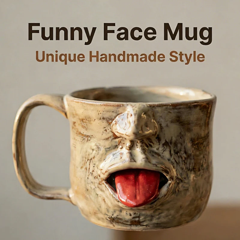 Fun Face-shaped Ceramic Mug