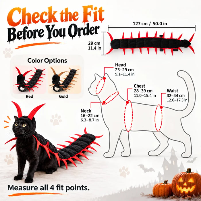 🎃Creepy-Cute Halloween Centipede Pet Costume – 3D Crawling Outfit for Dogs & Cats 🐾