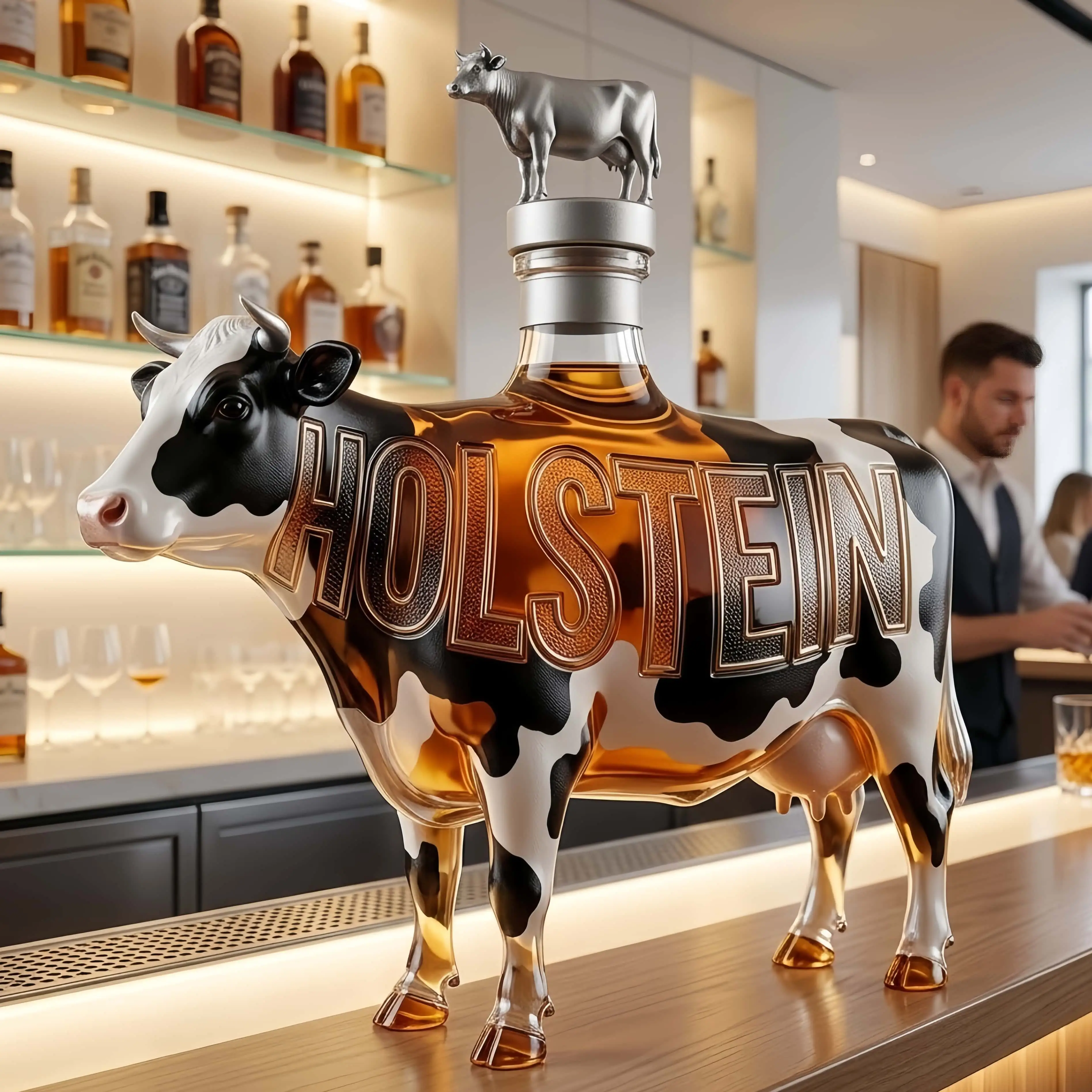 Holstein Cow-Shaped Decanter Set