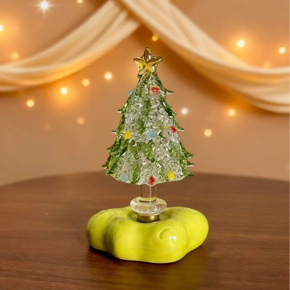 🎅Handmade Glass & Ceramic Rotatable Christmas Tree Ornament 🎄