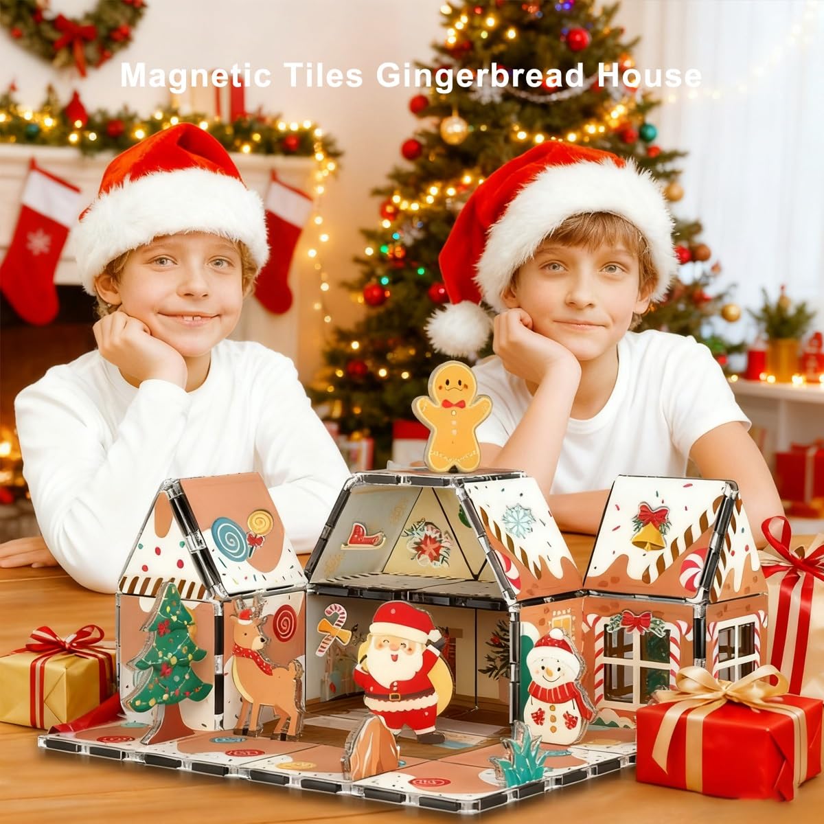 🎄 Magnetic Gingerbread House Building Set– Holiday Edition (46 Pieces) 🎅