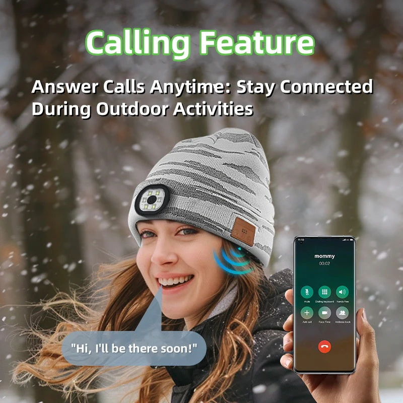 Stay Warm Bluetooth Hat with Light