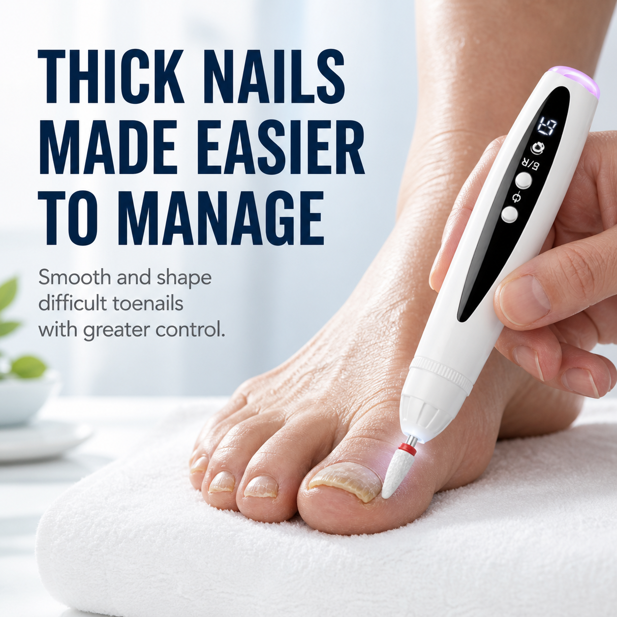 Electric Nail Grinder for Thick Nails — Safe, Painless & Easy-Reach for Seniors