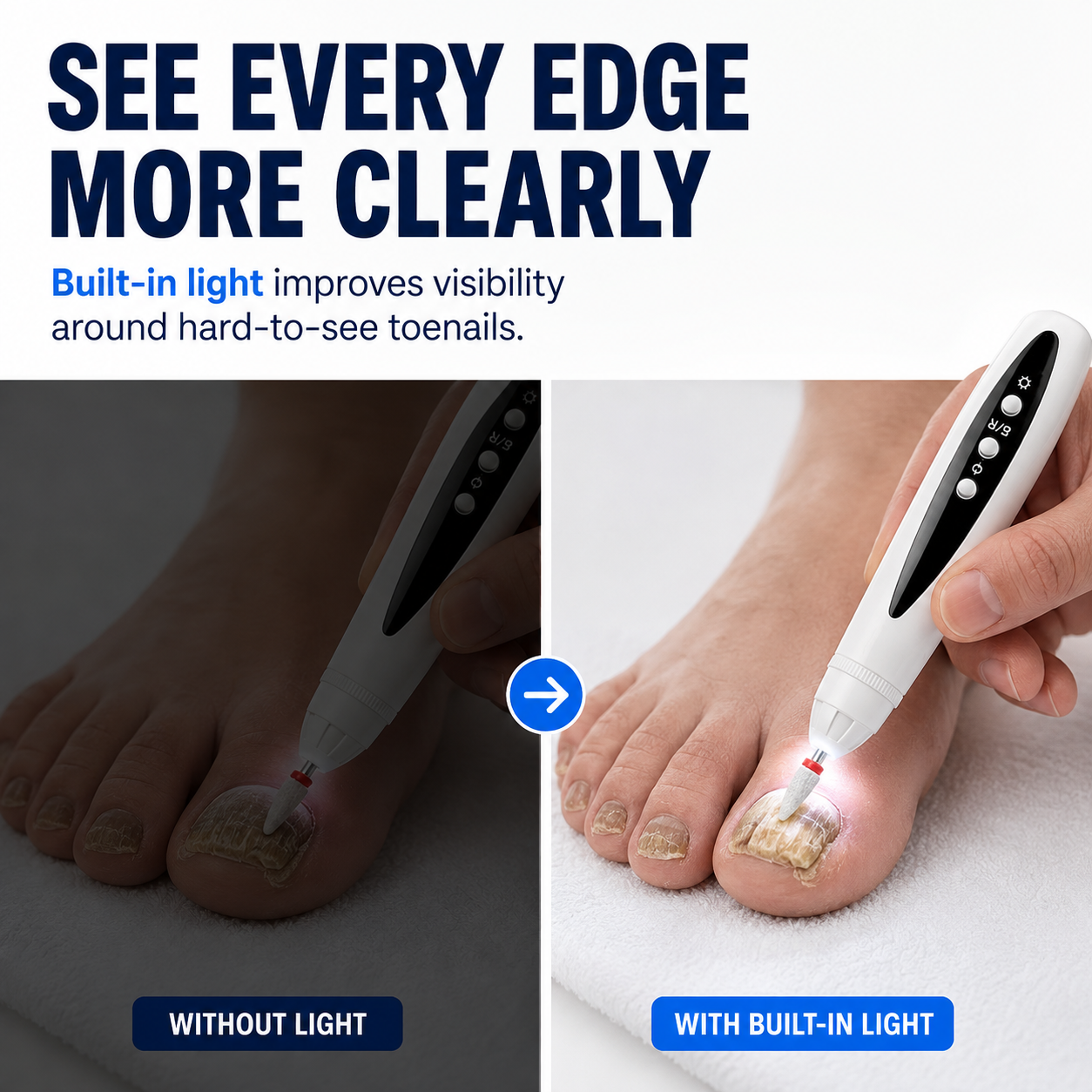 Electric Nail Grinder for Thick Nails — Safe, Painless & Easy-Reach for Seniors