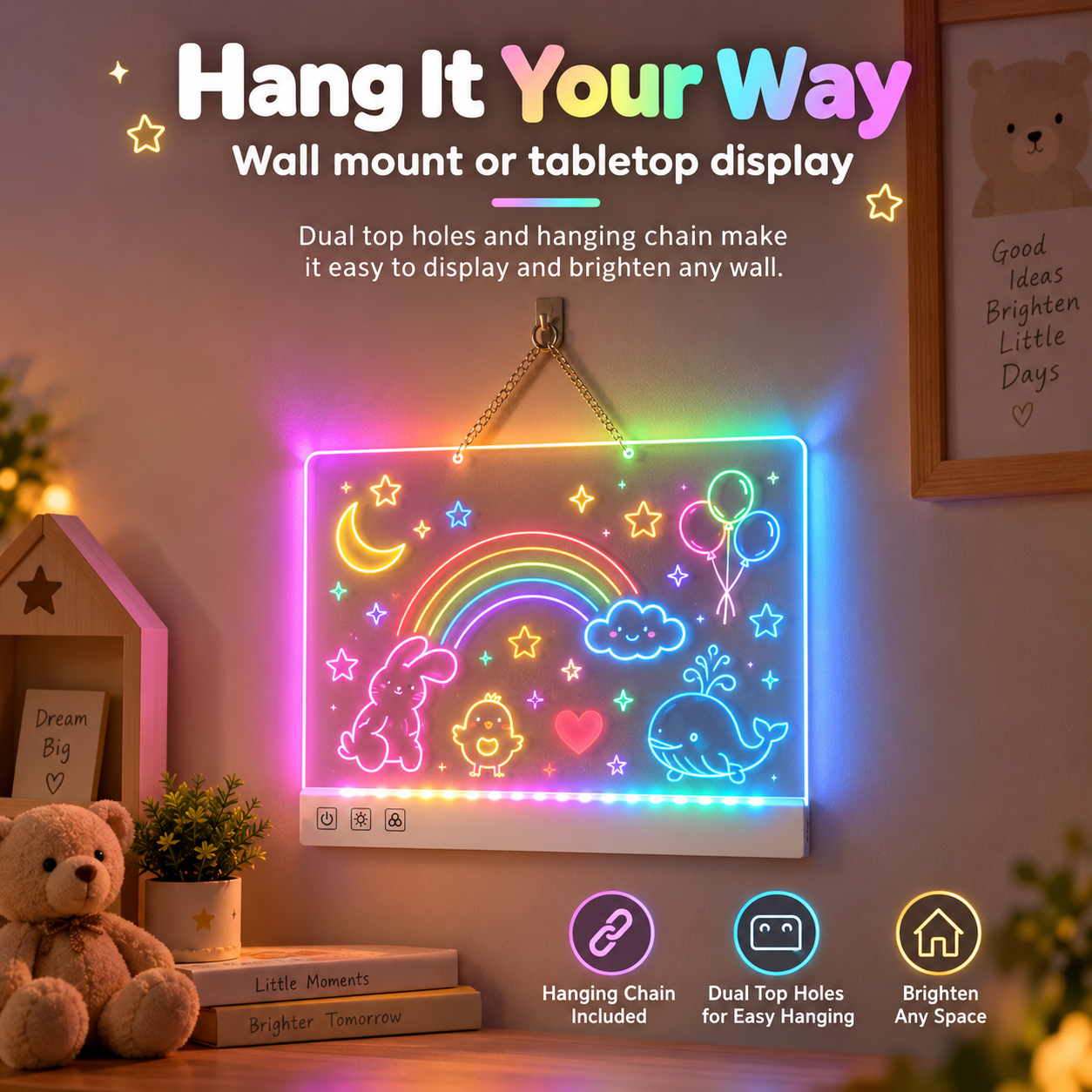RGB Rechargeable Glow Drawing Board
