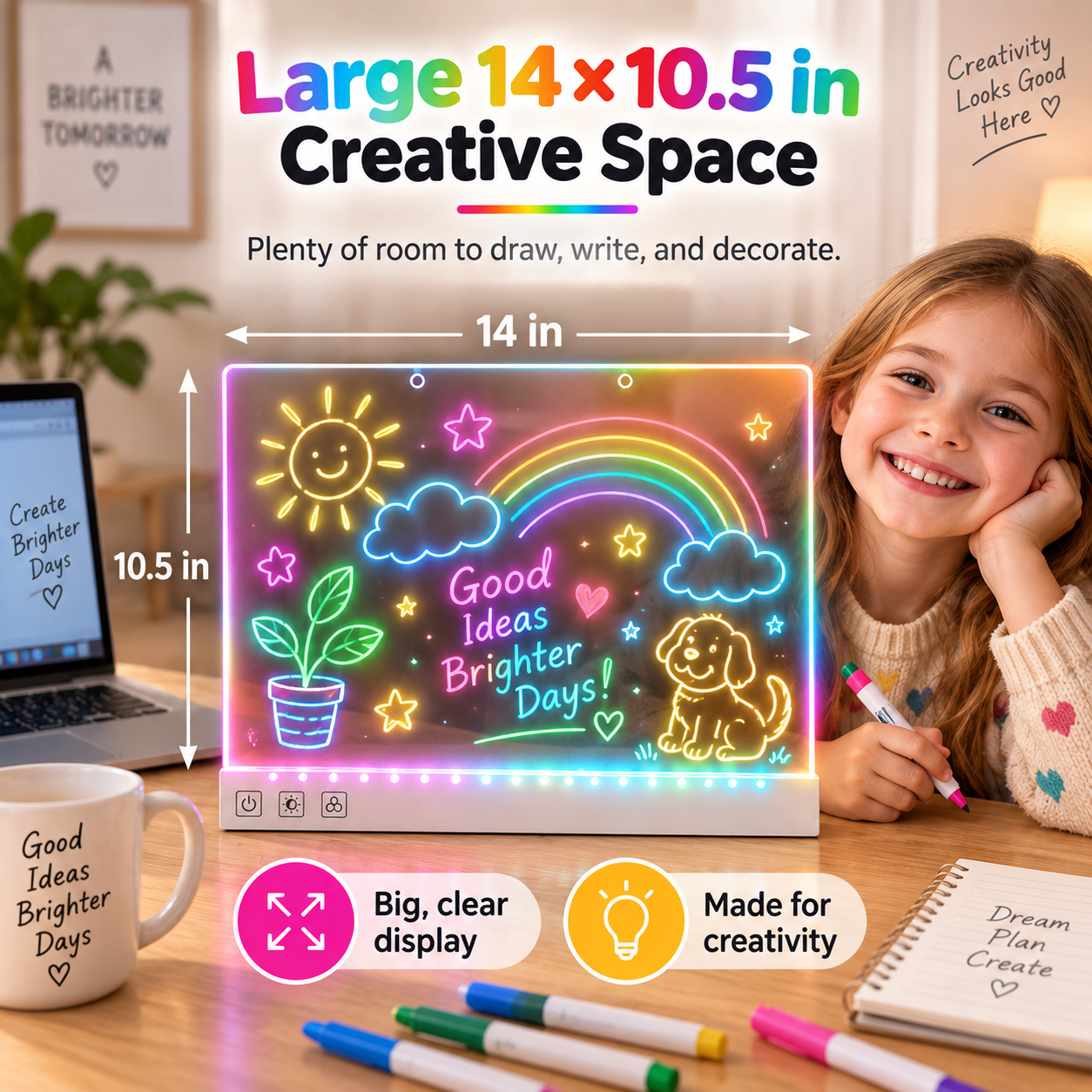 RGB Rechargeable Glow Drawing Board