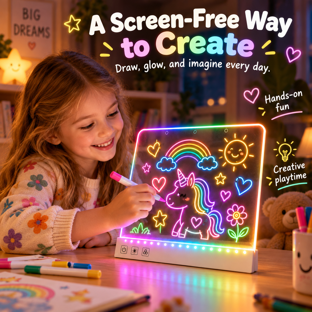 RGB Rechargeable Glow Drawing Board