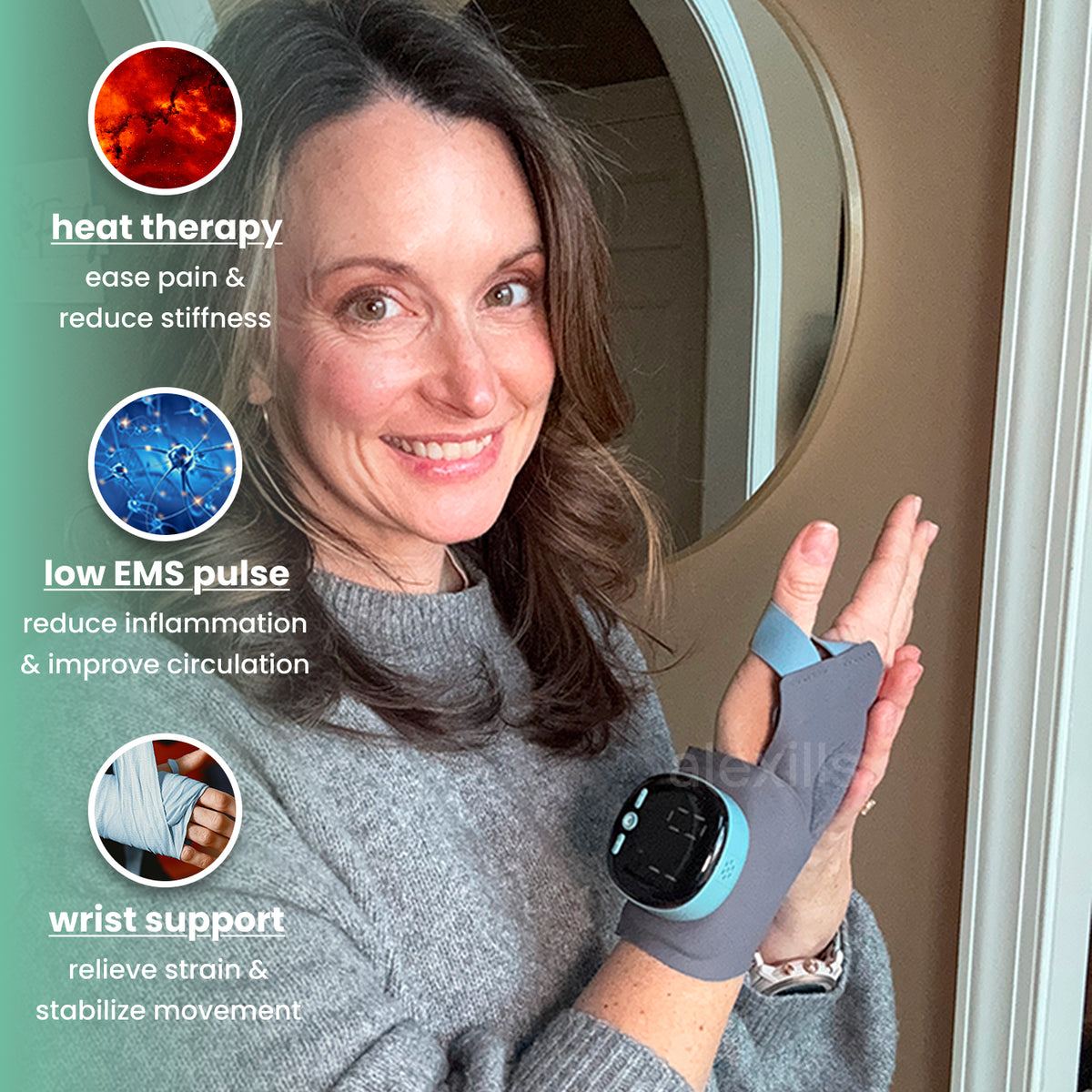 Wrist Support Brace with EMS and Heat Therapy