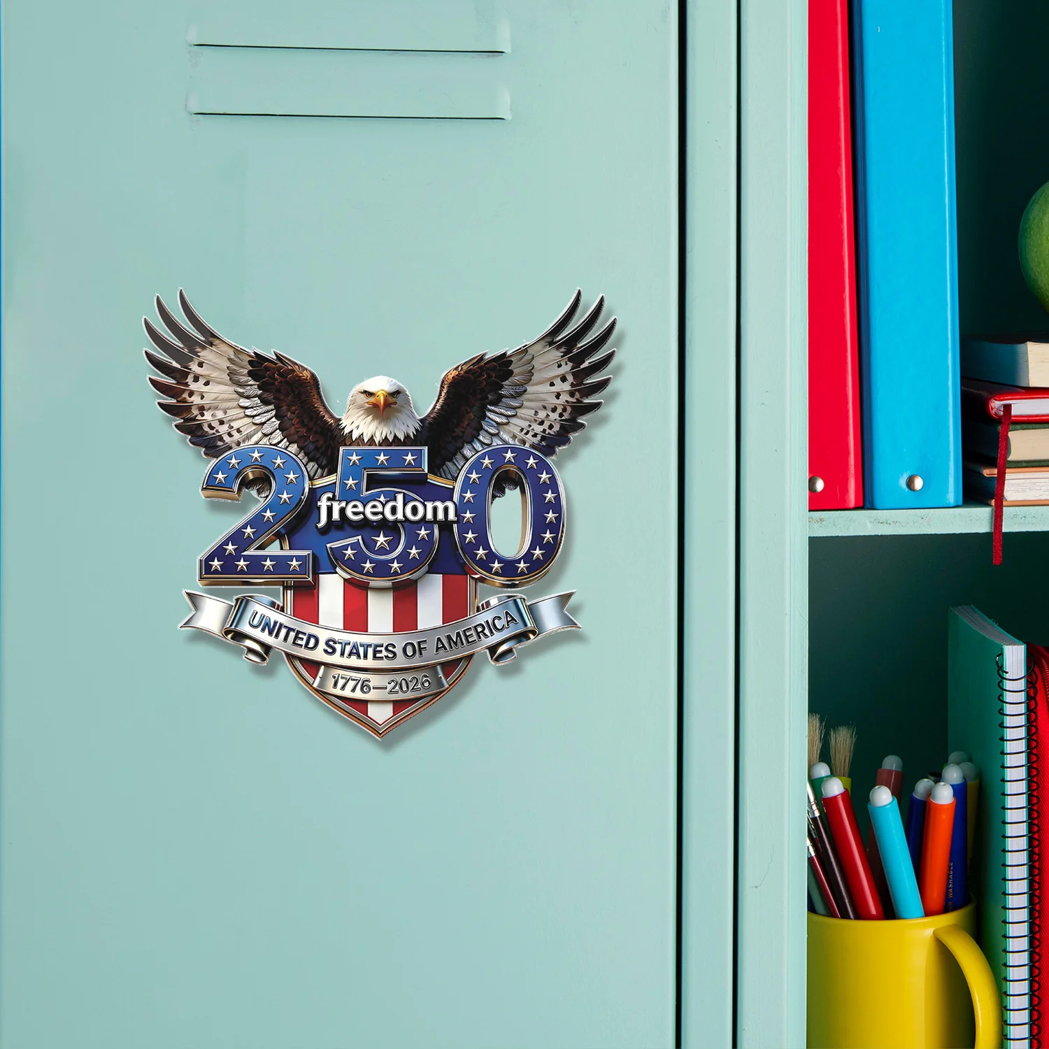 USA 250 Years Anniversary Fridge Magnet, Freedom Eagle 1776–2026 Magnet, Patriotic 4th of July Magnet